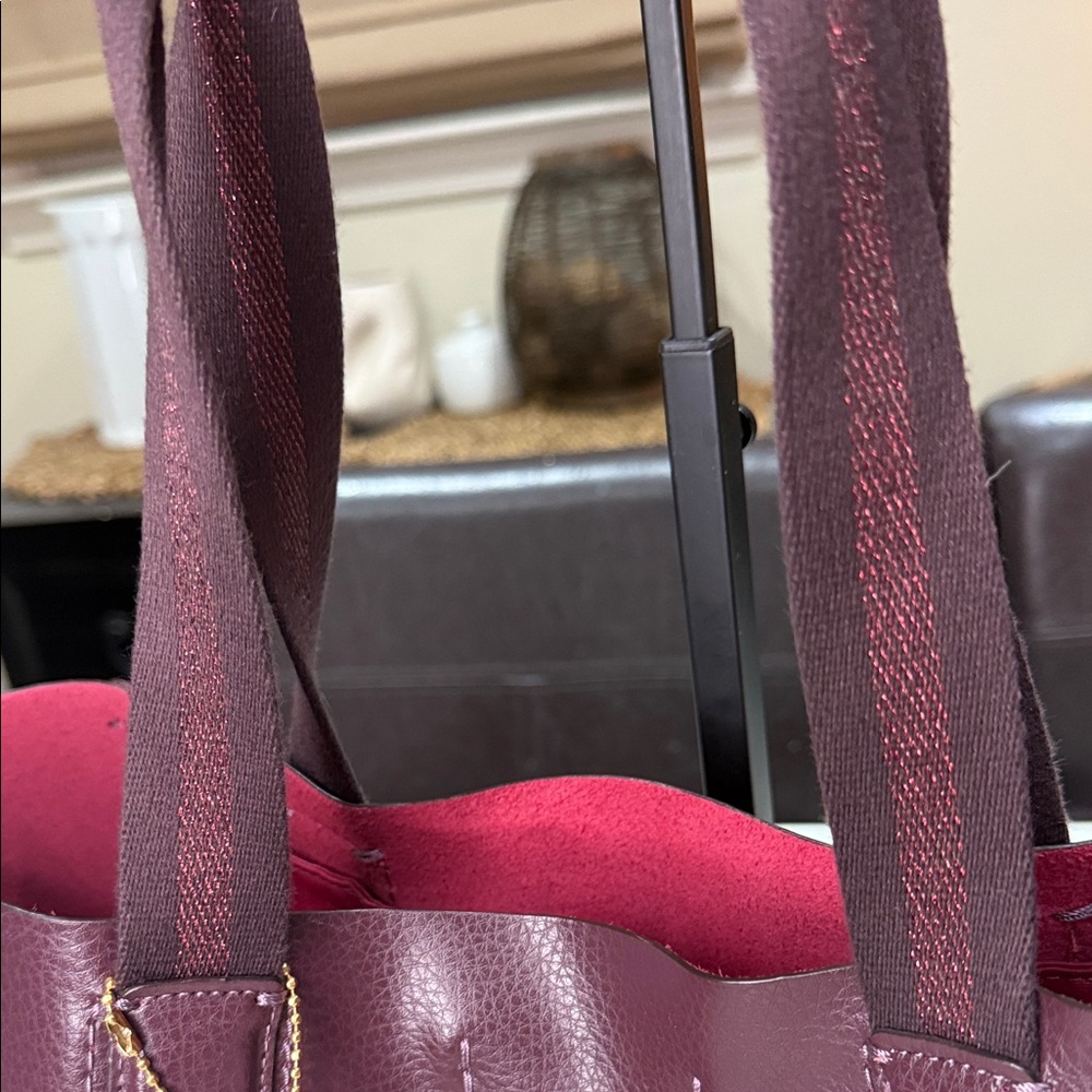 Coach Derby Deep Burgundy Leather Tote- NWOT - Picture 4 of 11